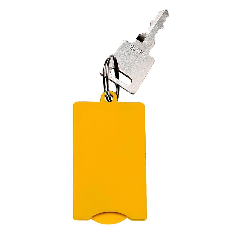 Chip-sleutelhanger "Square" - standaard geel